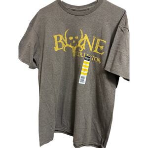 Men's Bone Collector Graphic T Shirt Brand New Large Grey with Yellow Lettering